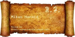 Mikes Harald névjegykártya